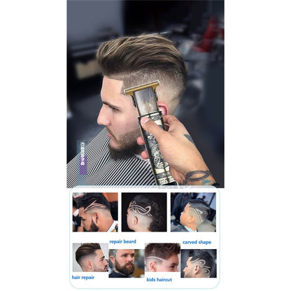 Electric Barber T9 Upgraded LCD Rechargeable Retro Oil Head Carving Electric Push Shear Pubic Hair Clipper Machine for Women