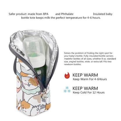 Baby Milk Bottle Insulation Bag Printed Travel Carry Case Portable Feeding Bottle Thermal Handbag Strollers Hanging Bag