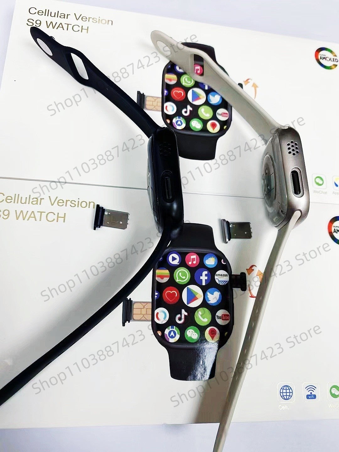 CD99 watch X 5G smartwatch 2.29inch AMOLED 5G LTE smart watch with 180 ° rotary camera GPS WiFi SIM card slot health monitoring