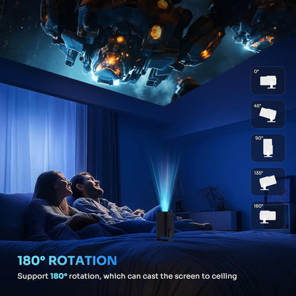 KaiAqua Mini Projetor HY320 NTV Android 13 com Amlogic S950D4 1080P 500 ANSI Lumens, WiFi Duplo, BT5.2 e Comando por Voz para Home Theater