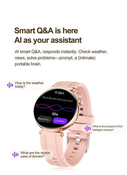 Women Smartwatch 1.32inch AMOLED Screen Call ECG Sport Watch Blood Pressure Micro physical examination AI dial Women Smart Watch