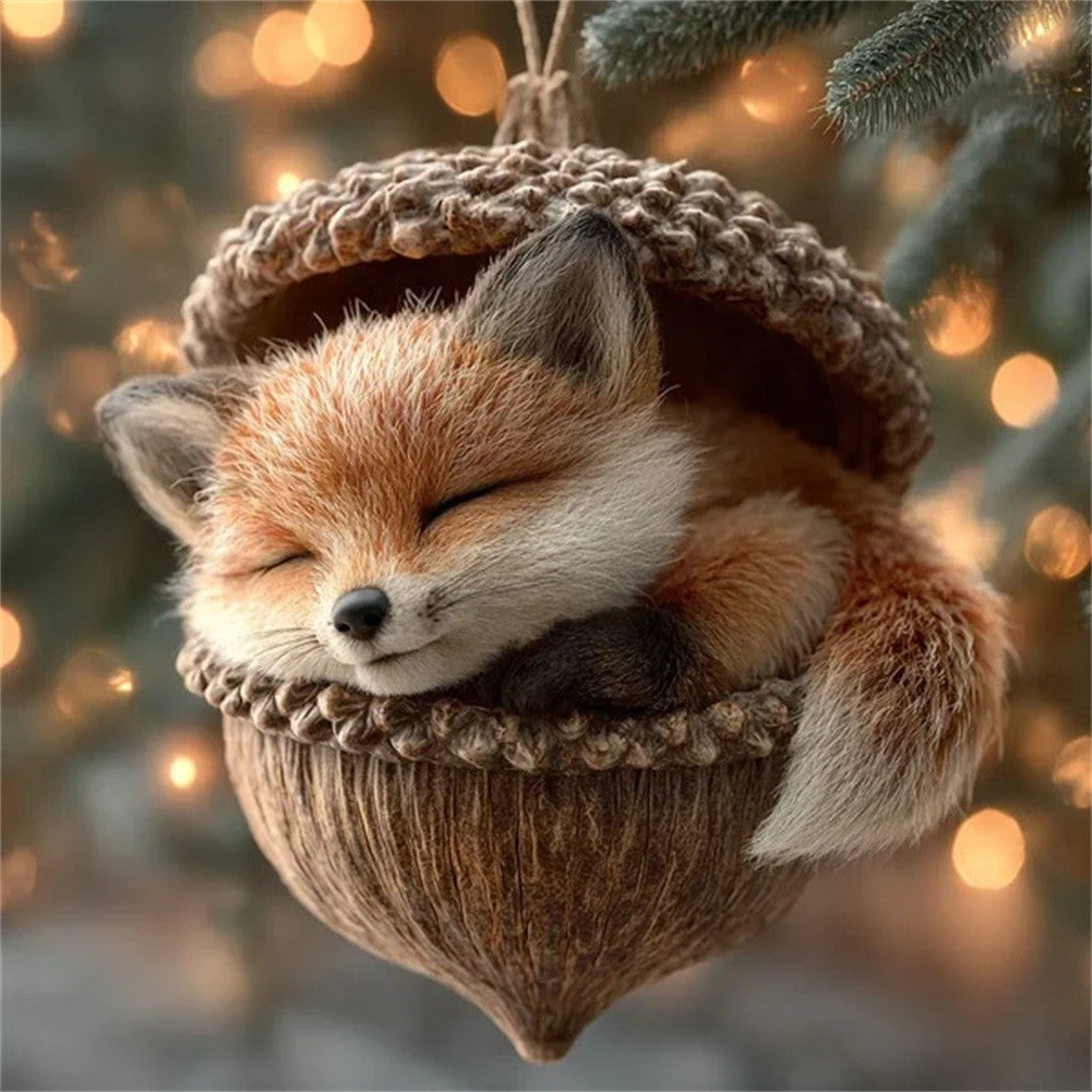 Acrylic Xmas Tree Decorations 2D Animal Ornament Pendant Cute Animal Rustic Seasonal Decor For Tree Window Christmas Present