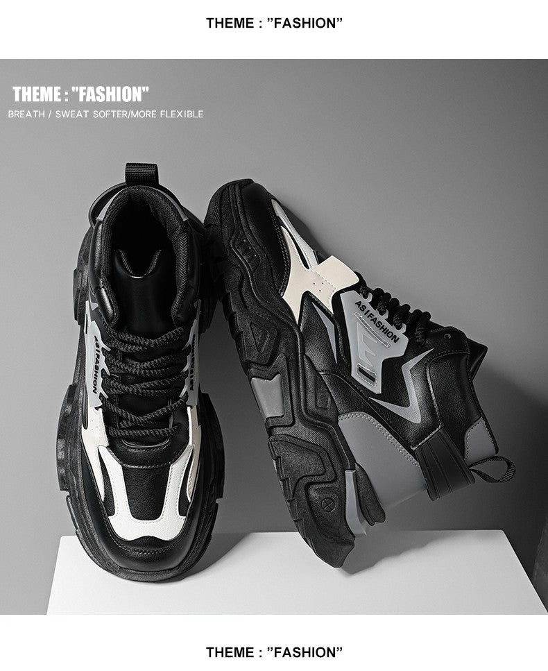 Fashion Thick Soled Men's Sneakers Height Increasing Shoes Casual Sports Shoes Versatile Men's Shoes Platform Skateboard Shoes