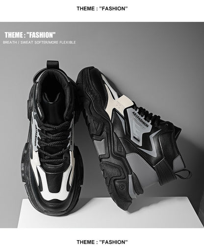 Fashion Thick Soled Men's Sneakers Height Increasing Shoes Casual Sports Shoes Versatile Men's Shoes Platform Skateboard Shoes