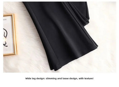 Spring Autumn New Bootcut Pants Women's Slimming Versatile Korean Style Loose-fit Fashionable Trousers Drop Leg Bell Pants Women