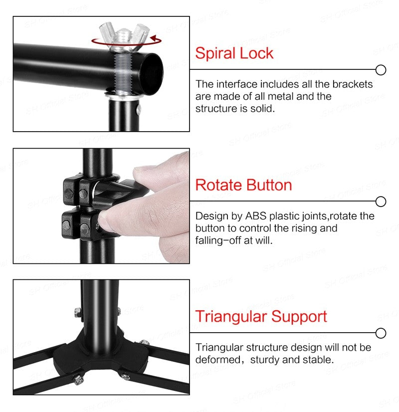 Photography Backdrop Stand Photo Studio Background Backdrops Chromakey Green Screen Support System Frame Carry Bag Light Kits
