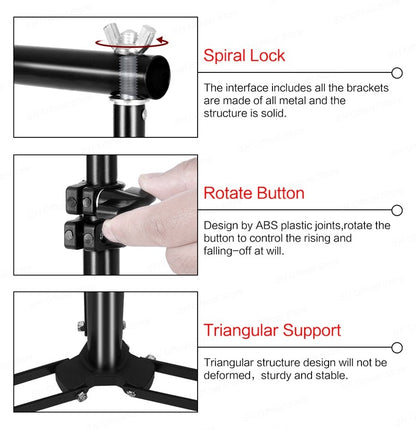 Photography Backdrop Stand Photo Studio Background Backdrops Chromakey Green Screen Support System Frame Carry Bag Light Kits