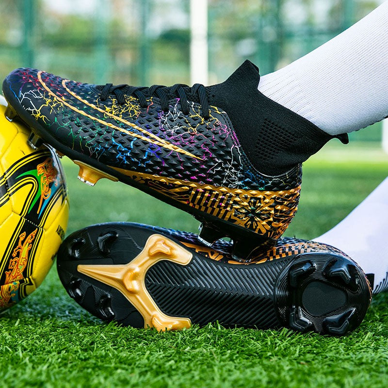 New Men Soccer Shoes Training Boys Outdoor Sport Football Boots Adult Long Spikes Non Slip Cleats Breathable Match Comfortable