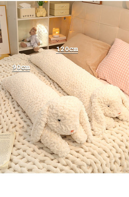 Large Rabbit Body Pillow Long Bear Cute Stuffed Animal Rabbit Sleeping Cushion Decorative Body Pillow Chair Back Cushion Decor
