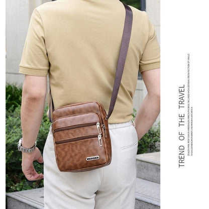 PU Leather Mens Sling Bag Messenger Shoulder Crossbody Bags Large Capacity Multifunctional Work Handbag For Daily Use