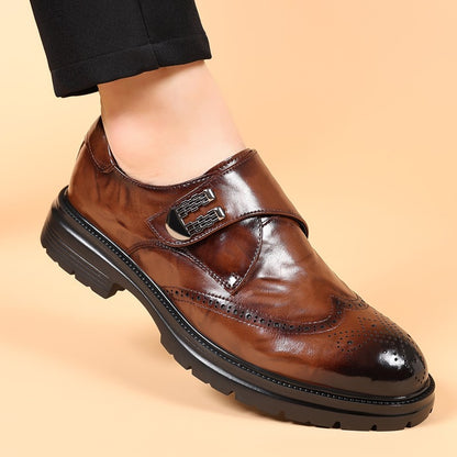 British Style New Oxford Shoes Men's Thick Soled Carved Blok Wedding Leather Shoes High-quality Designer Business Formal Loafers