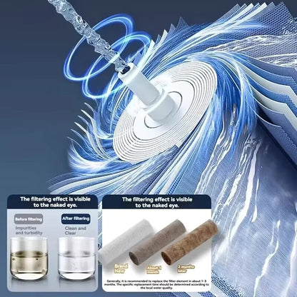 Chuveiro de Mão de Alta Pressão com 5 Modos e Botão de Parada, Filtro, Massageador e Acessórios para Banheiro