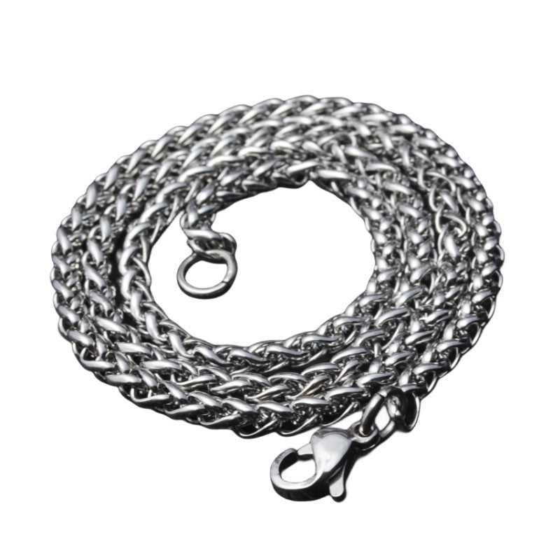 COLAR HNSP DE AÇO INOXIDÁVEL PRATA TORCIDO TIPO CORDÃO PARA HOMENS Mulheres HIP HOP PUNK Acessórios de Joias 3/4/5/6/8MM de Espessura