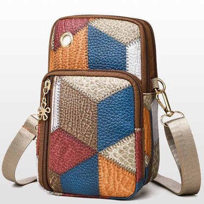 Trendy Diamond Pattern Patchwork Shoulder Bag Women's Multi-zipper Casual Crossbody Bag for Daily Shopping Commute