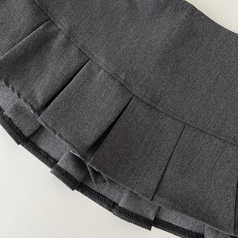 Low Waist Mini Skirt Y2K Black Low Rise Pleated Skort with Bulit-in Shorts Micro Miniskirt Women Teenage Girls Sweet Outfit