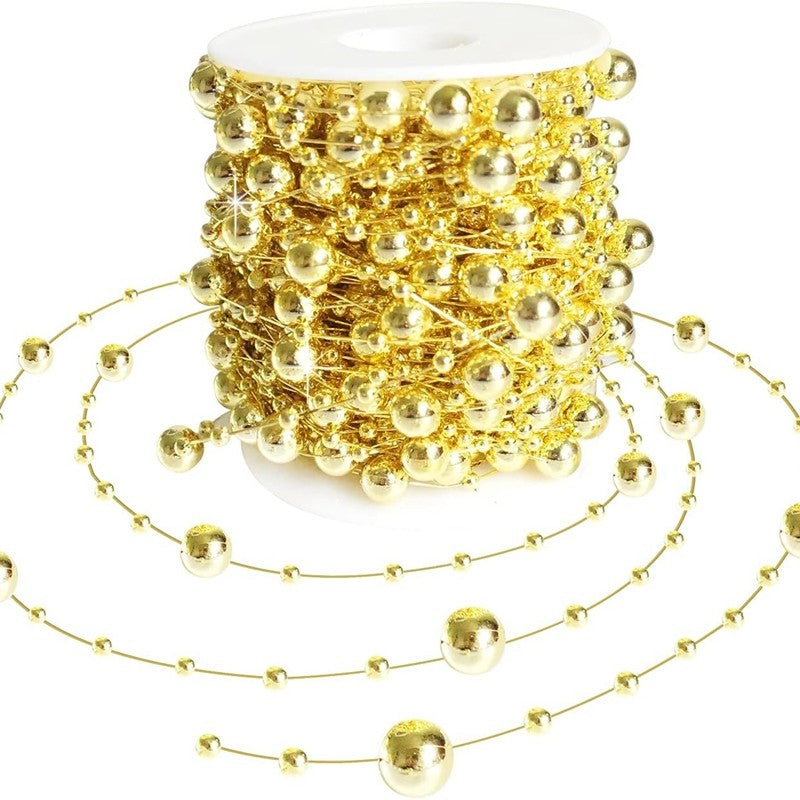 10M/Roll Pearl Chain Merry Christmas Decoration Christmas Tree Pendant for Home Decor Party Supplies New Year 2026 Gift Ornament