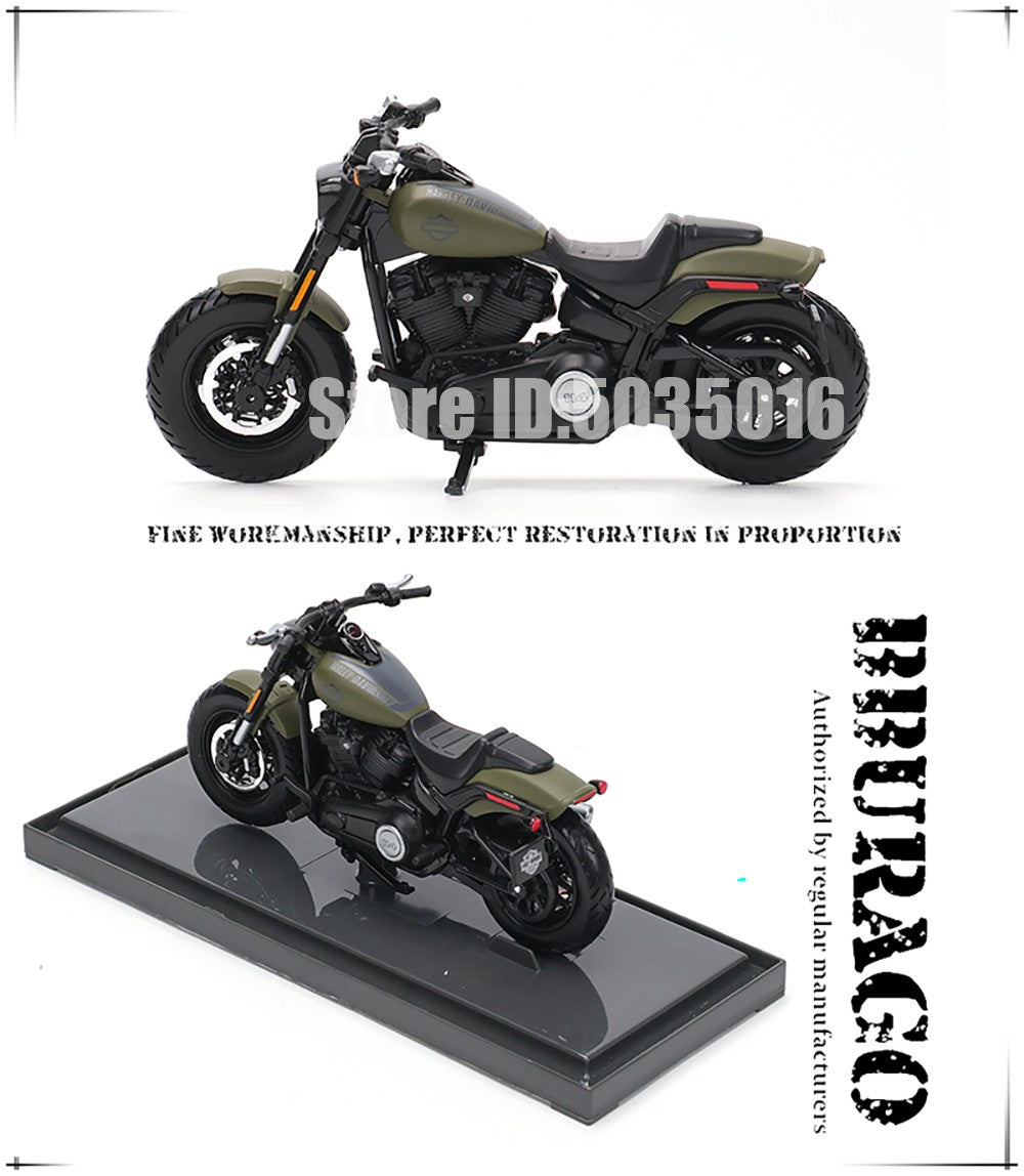 Maisto 1:18 Harley-Davidson Motorcycle 2022 Road King Fat Bob 114 Pan America 1250 Alloy Motorcycle Model Toy Car Collection
