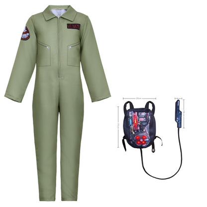 Kids Ghostbusters Movie Cosplay Costumes with Backpack Christmas Gift Carnival Theme Party Clothes Fans Collection