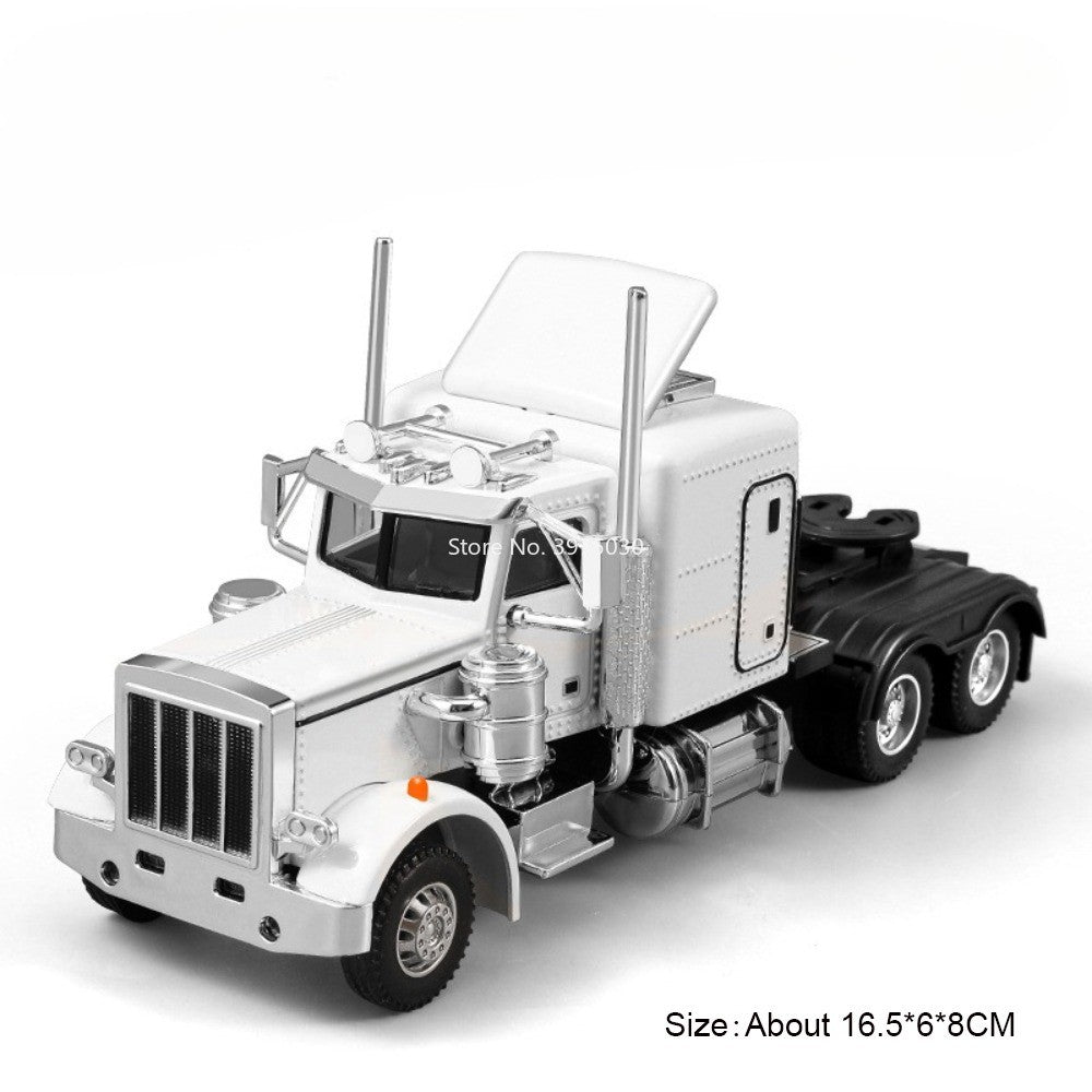 1:50 Modelos de Caminhões Pesados de Liga Leve Veículos de Contêiner Brinquedos Carro de Transporte em Miniatura com Luz e Música Pneus de Borracha Presentes para Crianças