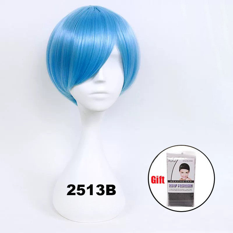 Peruca curta sintética Snoya 30cm roxo azul vermelho amarelo fibra de alta temperatura Peruca para festa a fantasia Cosplay 23 cores