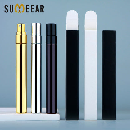 50pcs/Lot Perfume Bottle With Box Electroplated Spray Bottles Atomizer Parfum With Square Package Box Print LOGO Pay Extra