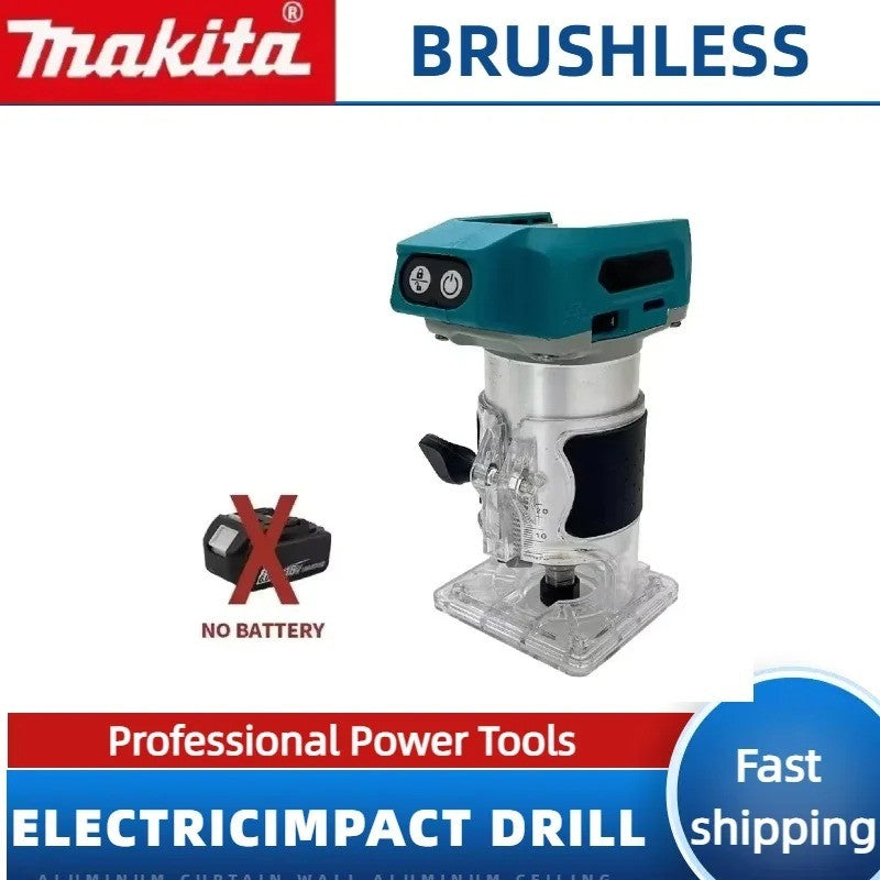 Makita DRT50 Tupia Sem Fio Recarregável com Motor Brushless para Entalhar e Fresar Madeira, Máquina de Chanfrar Portátil