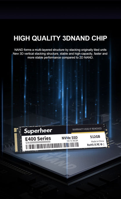 SSD M.2 NVMe 256GB 128GB 512GB SUPERHEER M.2 PCIe 3.0 1TB Disco Rígido 2280 Unidade de Estado Sólido Interna para Laptop Desktop