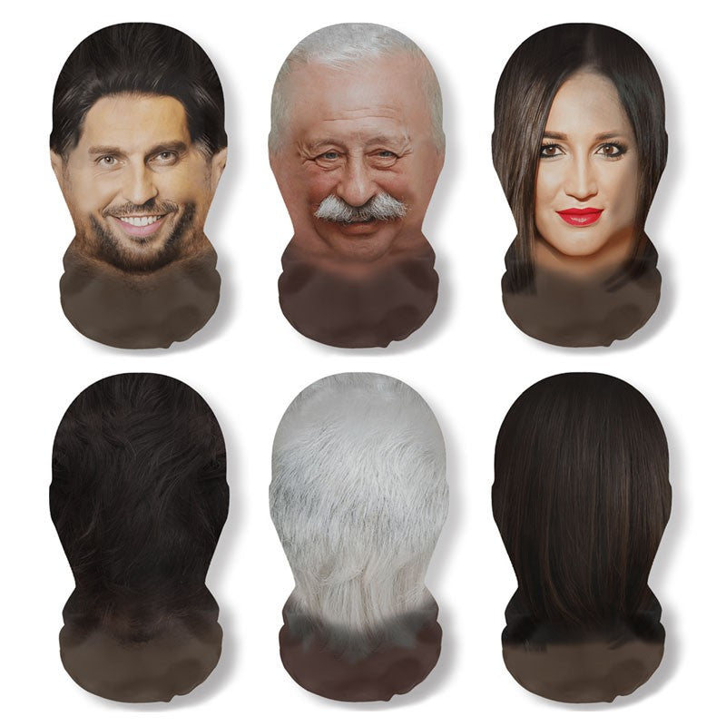 3D Printed Real Person Mask Funny 360 Degree Full Face Masks Cosplay Internet Celebrity Props Elastic Mesh Balaclava Headcovers