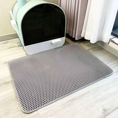 Tapete Higiênico Extra Grande para Gatos, Impermeável, Dupla Camada, Antiderrapante, Lavável, Protetor de Chão, Retentor de Areia para Caixa de Areia