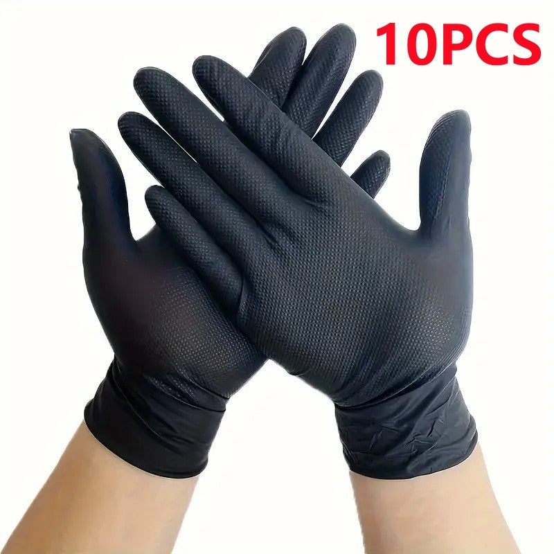 50 UNIDADES Luvas de Nitrilo Laranja Descartáveis Resistentes de 8Mil com Textura de Diamante Elevada para Construção, Indústria, Mecânica Automotiva