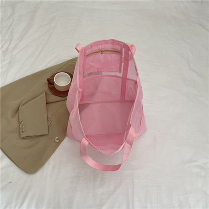 Multipocket Summer Large Beach Bag For Towels Mesh Durable Beach Bag For Toys Waterproof Underwear Pocket Beach Tote Bag