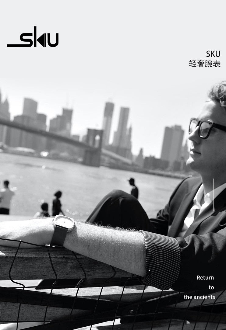 SKU watch Light Luxury Fashionable Unique Retro Niche-Designed Men's Quartz Watch Mens timepiece watches for man male