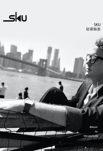 SKU watch Light Luxury Fashionable Unique Retro Niche-Designed Men's Quartz Watch Mens timepiece watches for man male