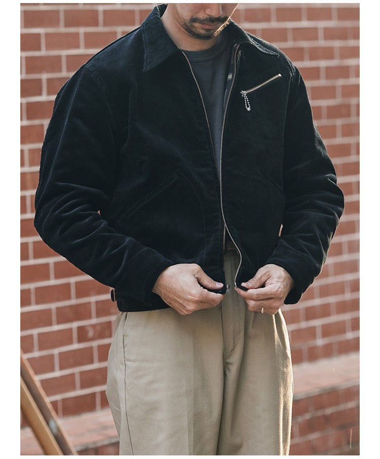 Rugged Bronson Thickened Heavy Corduroy Coat Cossack Short Jacket Fleece Liner Jacket Cool