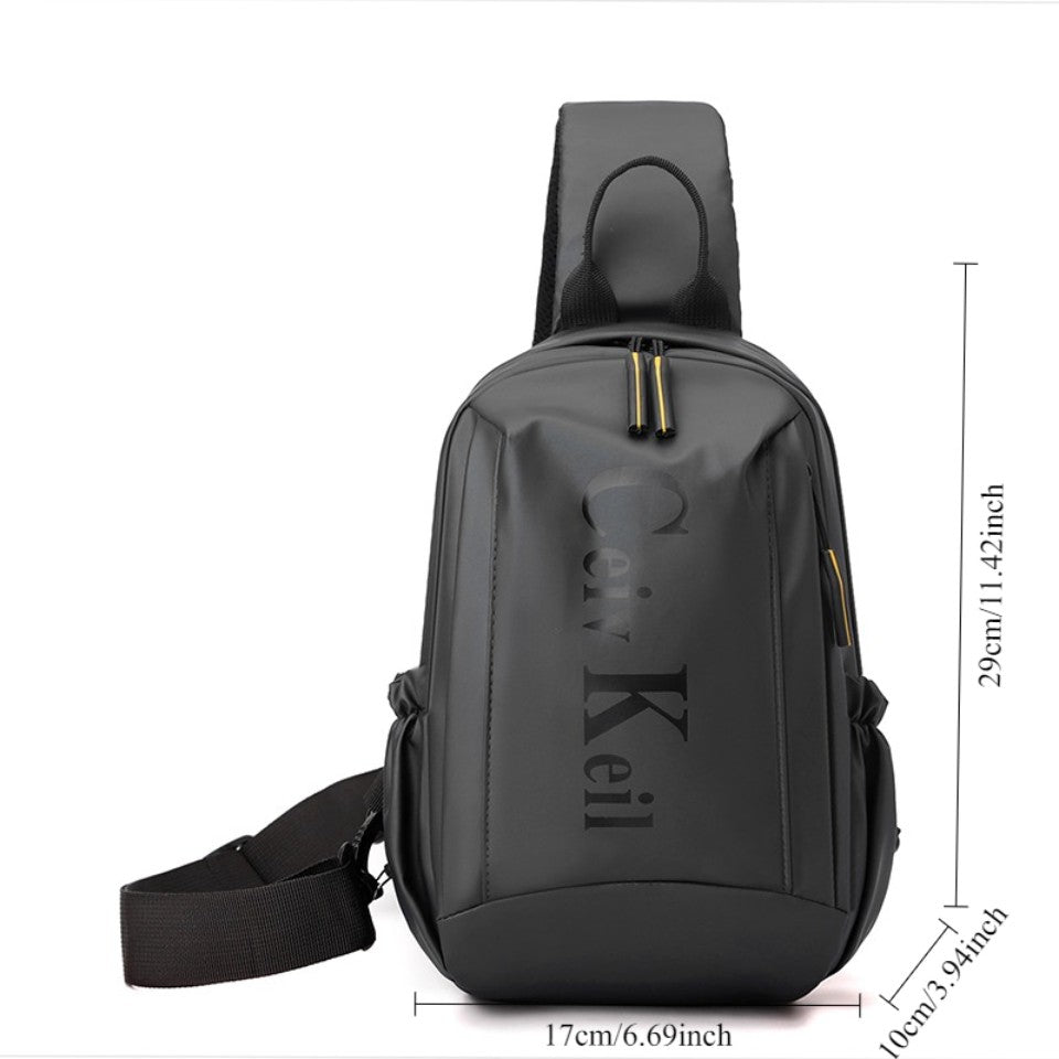 Men's Stylish Chest Pack Convertible Outdoor/Daily Messenger Bag Multi-Position Shoulder Strap  Waterproof Design