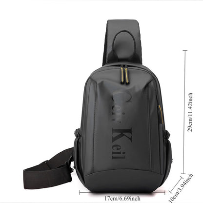 Men's Stylish Chest Pack Convertible Outdoor/Daily Messenger Bag Multi-Position Shoulder Strap  Waterproof Design