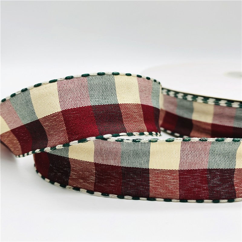 5yards/Lot 10mm 25mm Plaid Ribbon Christmas Decor Ribbon For Handmade Design Christmas Decoration DIY Gift Wrapping