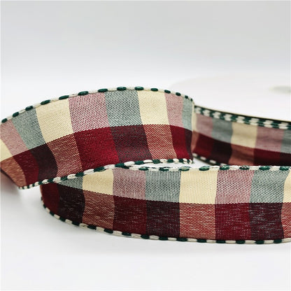 5yards/Lot 10mm 25mm Plaid Ribbon Christmas Decor Ribbon For Handmade Design Christmas Decoration DIY Gift Wrapping