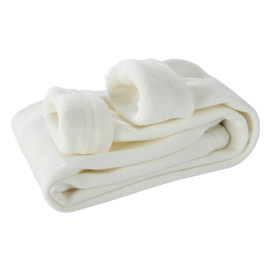 Girls Fleece-Lined Thermal Leggings Children Winter Thickened Warm Comfortable Outdoor Pants Kids Solid Color Casual Bottoms