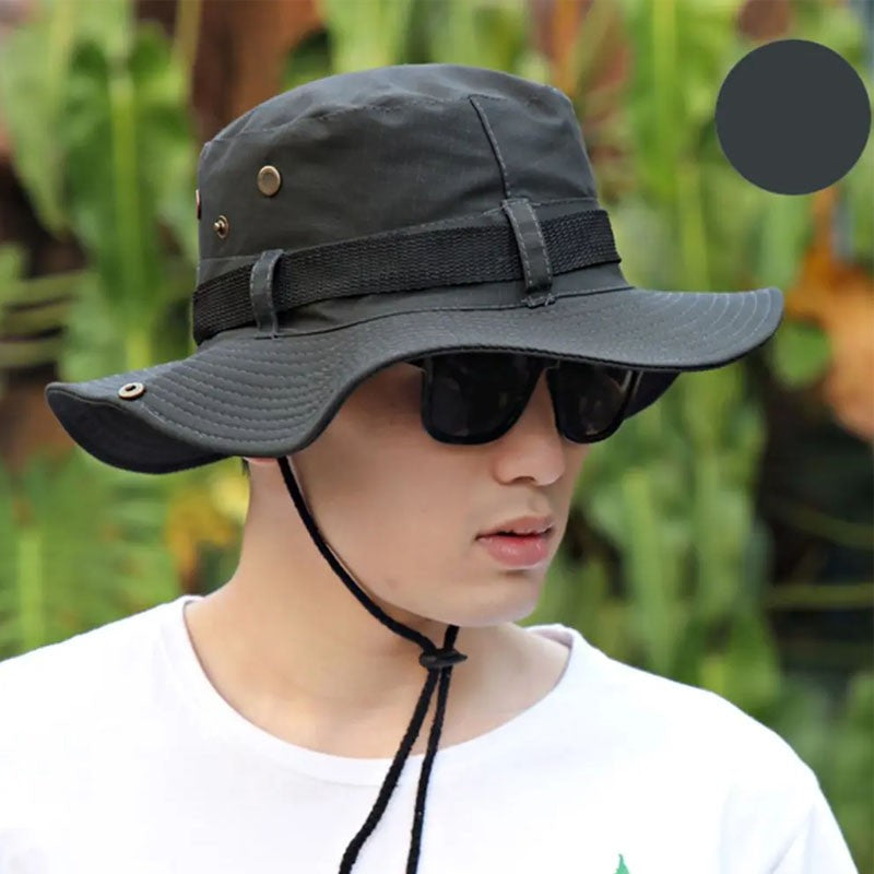 Men Fishing Wide Brim Neck Flap Cover Sun Bucket Hat Hiking Cap Summer Hiking Fisherman Caps