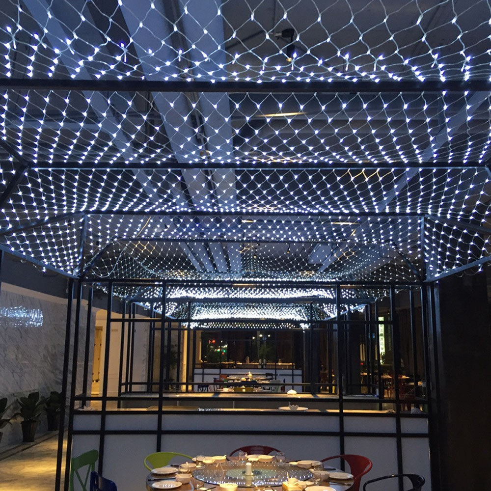 Luzes de corda de rede de LED 8 modos 220V 110V plugue UE/EUA Festival Decoração de Natal Guirlandas Festa de Natal Jardim Ano Novo Casamento