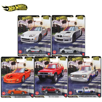 Original Hot Wheels Boulevard 29 Carro Modelo 1/64 Die-Cast Carro BMW NISSAN TOYOTA DODGE Modelo de Liga com Pneus de Borracha e Fundo de Ferro