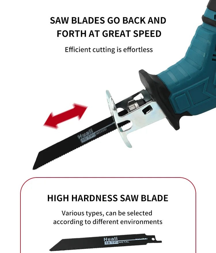 Makita - Serra Sabre sem Fio e sem Escovas, Ferramenta Elétrica, Portátil, para Madeira, Tubos de Metal, Motosserra para Corte, 18V, ML-505
