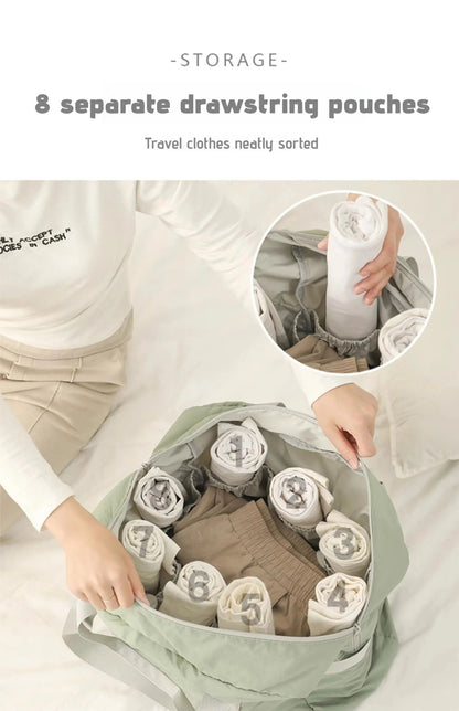 Waterproof Foldable Travel Duffle Bag Large Capacity Carry On Tote Luggage Storage Bag with Multiple Pockets