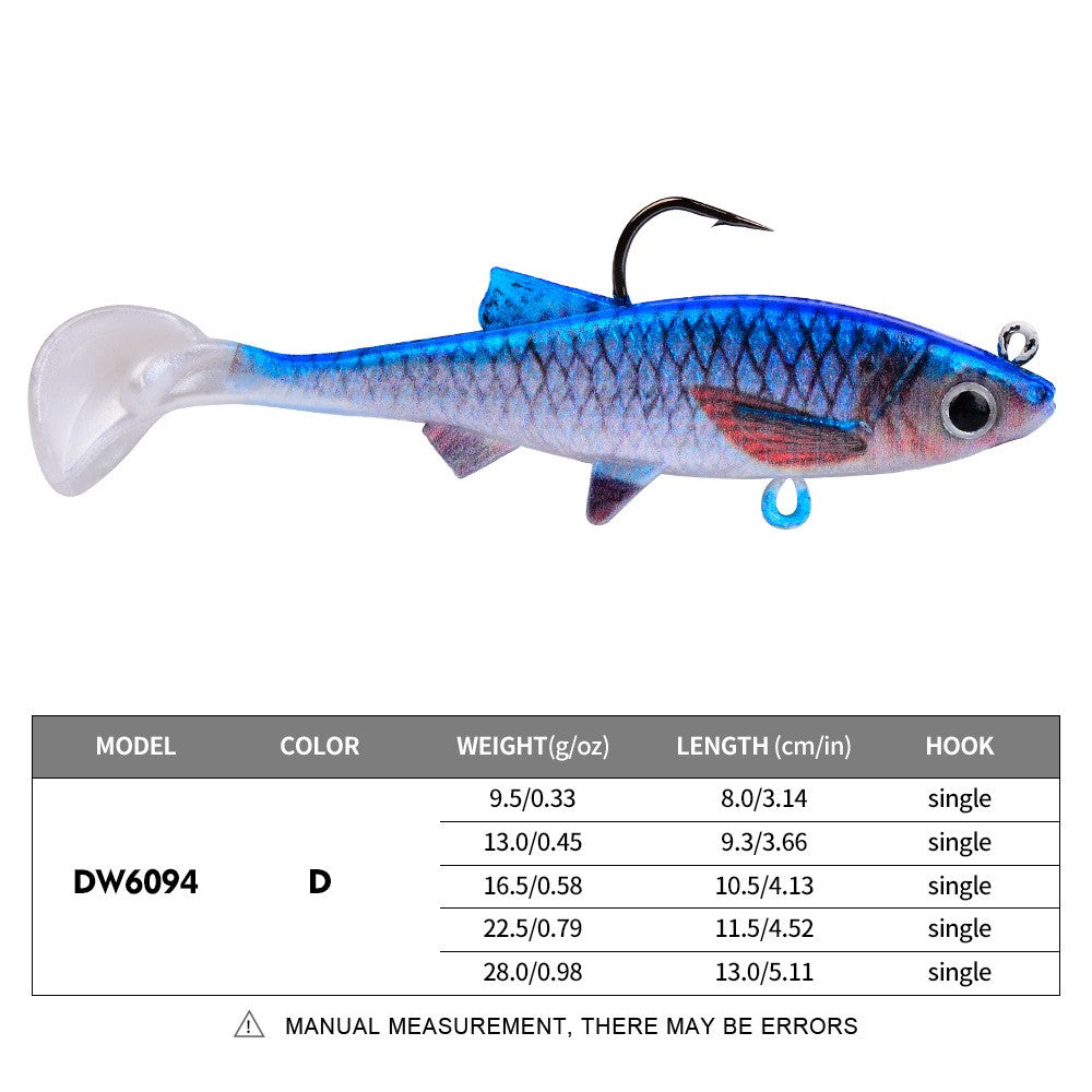 New PVC T-Tail Jig Soft Bait 9.5-28g Shad Swimbait Artificial Lure for Zander Pique Low Fishing