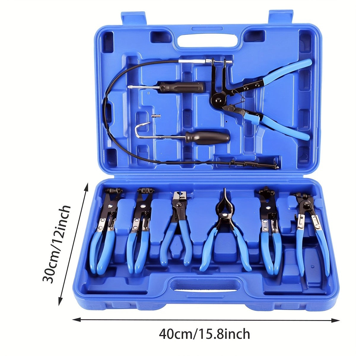 Conjunto de 9 Alicates de Abraçadeira de Mangueira de Longo Alcance para Mangueiras de Combustível, Óleo e Água, Ferramentas Automotivas, Alicates de Abraçadeira de Mangueira para Combustível, Óleo e Água