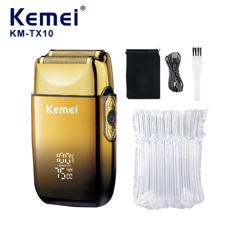Kemei KM-TX10 Electric Shaver Beard Trimmer Man Rechargeable Dry Wet Shaver Machine Reciprocating Safety Razor Blade Replacement