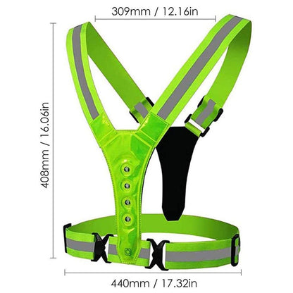 Rechargeable/Battery Adjustable Reflective Security Vests High Visibility Running Vest LED Safety Running Vest for Runners Night