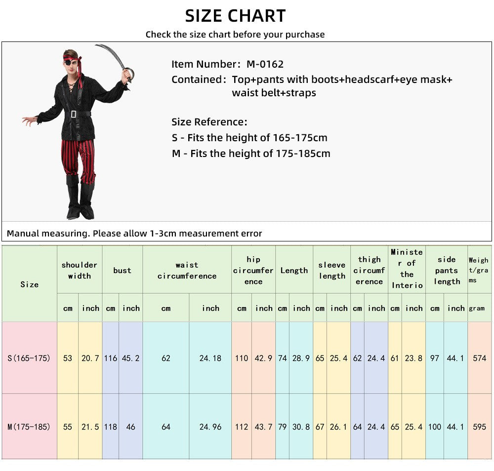 Adult Vintage Pirate Cosplay Full Set Gothic Party Costume For Masquerade Carnival Stage Theme Photoshoot Halloween Cosplay