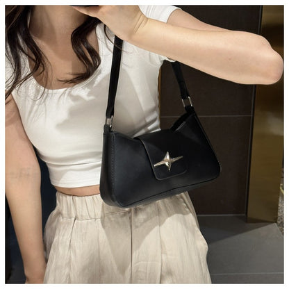 Silver Shoulder Bags for Women 2024 Classic Y2K Small Purse Glossy PU Leather Luxury Brand Female Underarm Handbags Daily Bag